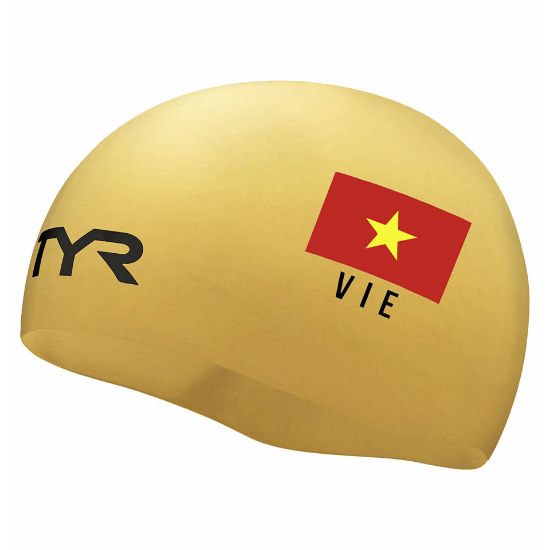 Ảnh của Nón bơi thi đấu TYR Custom Blade Silicone Caps with Vietnam National Flag