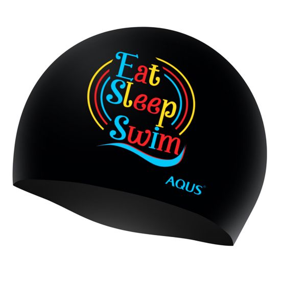 Ảnh của NÓN BƠI AQUS AC13A21 EAT, SLEEP, SWIM (SEASON 3) SILICONE SWIM CAP